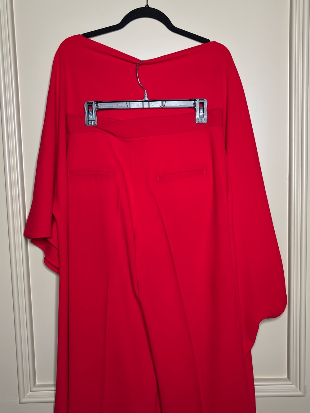 Zara Vibrant Red Asymmetrical Draped Set - Picture 6 of 6